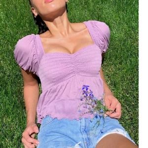 🎉HP🎉 No boundaries Pink Ruched Short Sleeve Top